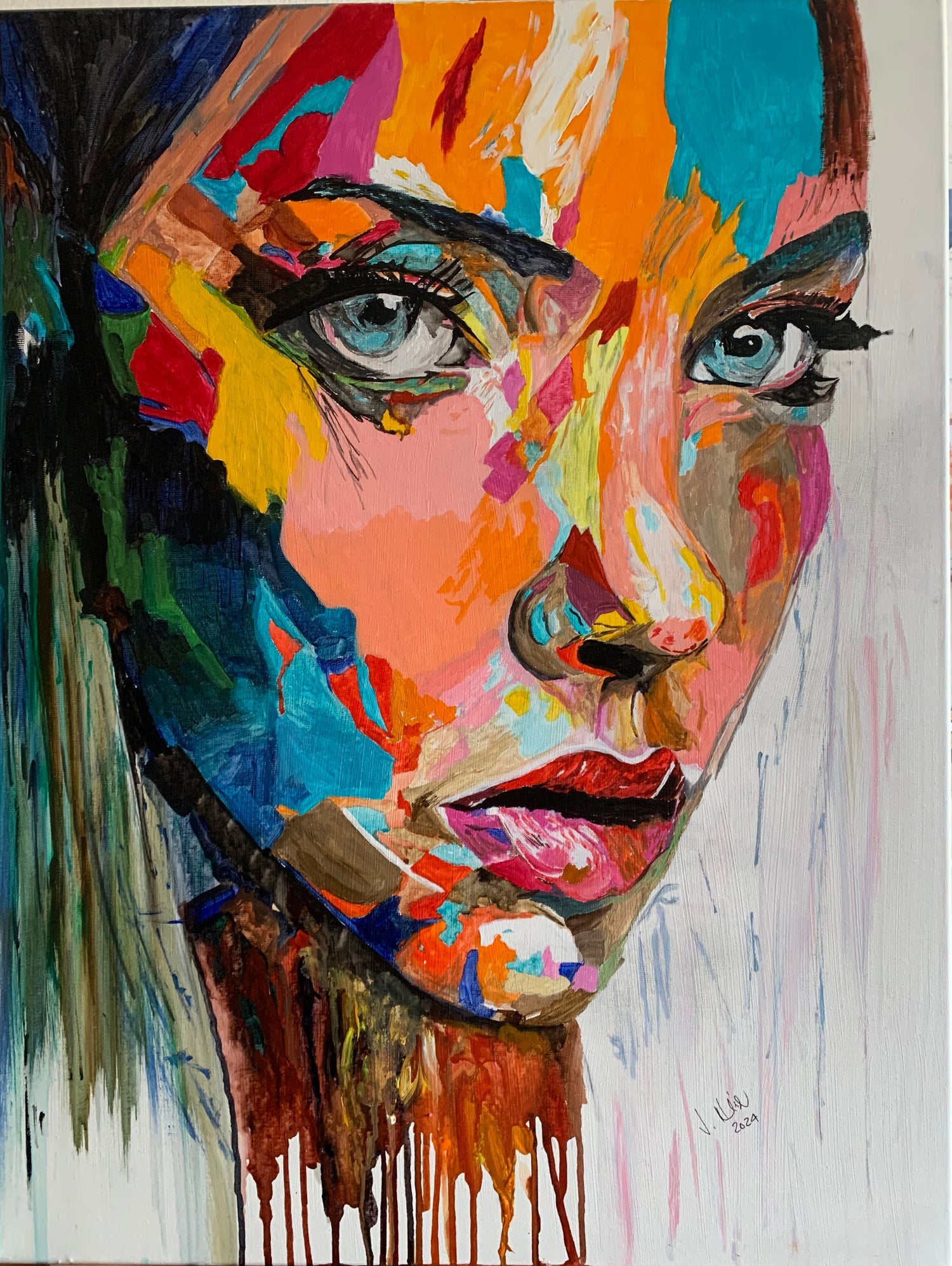 Abstrakte Gesichter in Acryl