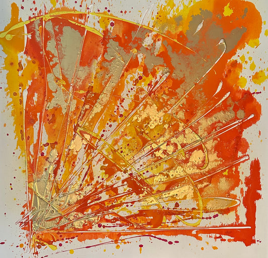 Abstraktes Acrylbild „sun downer“