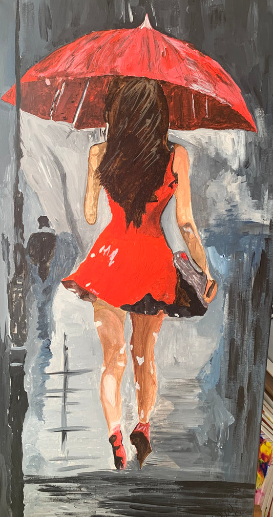 Acrylbild „swinging in the rain“